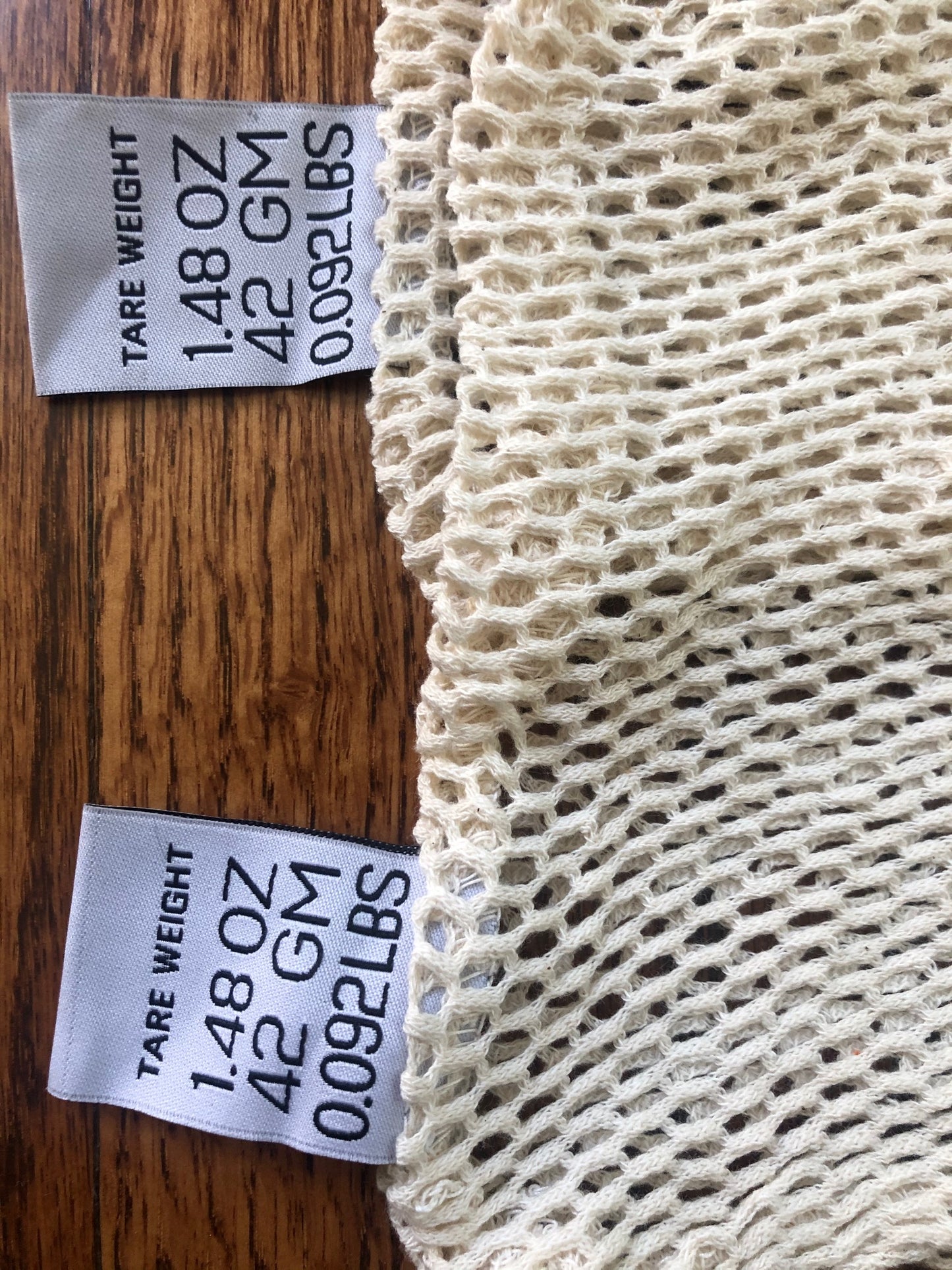 12 Pieces Of 12x16 Inches 100 Percent Cotton Mesh Bags NATURAL COLOR with 6 pieces of CORD LOCKS.