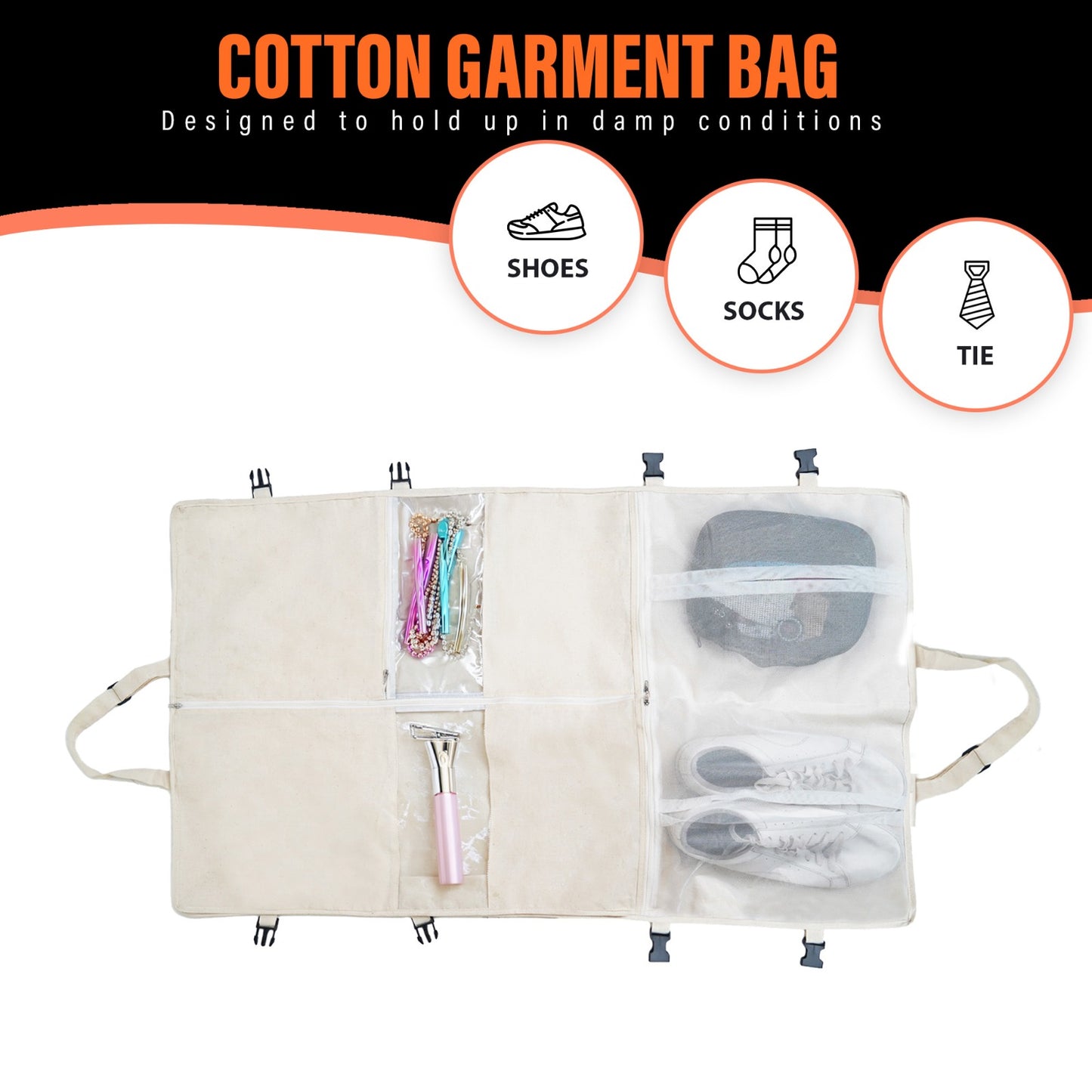 62" x 24" x 4" Premium garment bags: Protect your clothes in style.