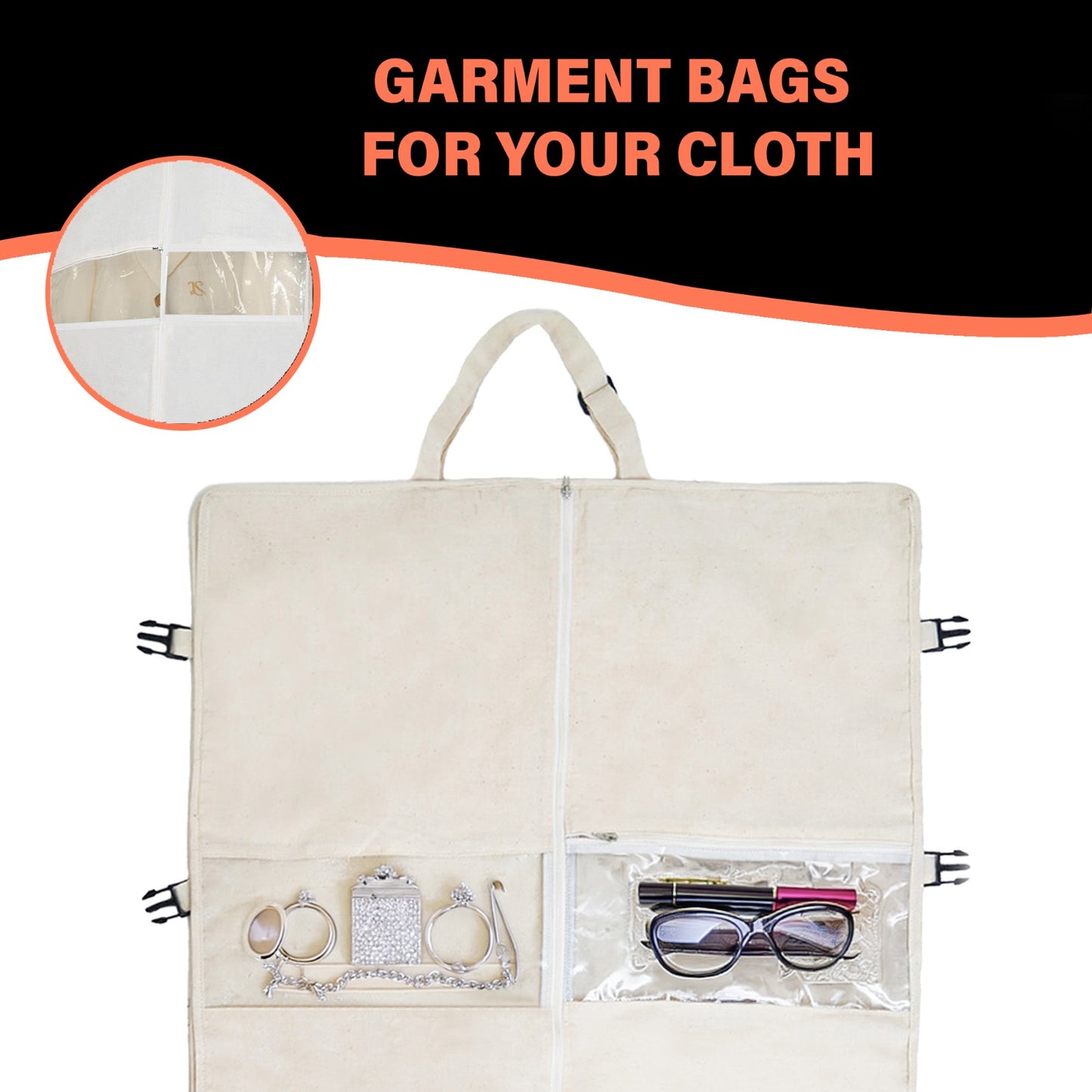 42" x 24" x 4" Premium garment bags: Protect your clothes in style.