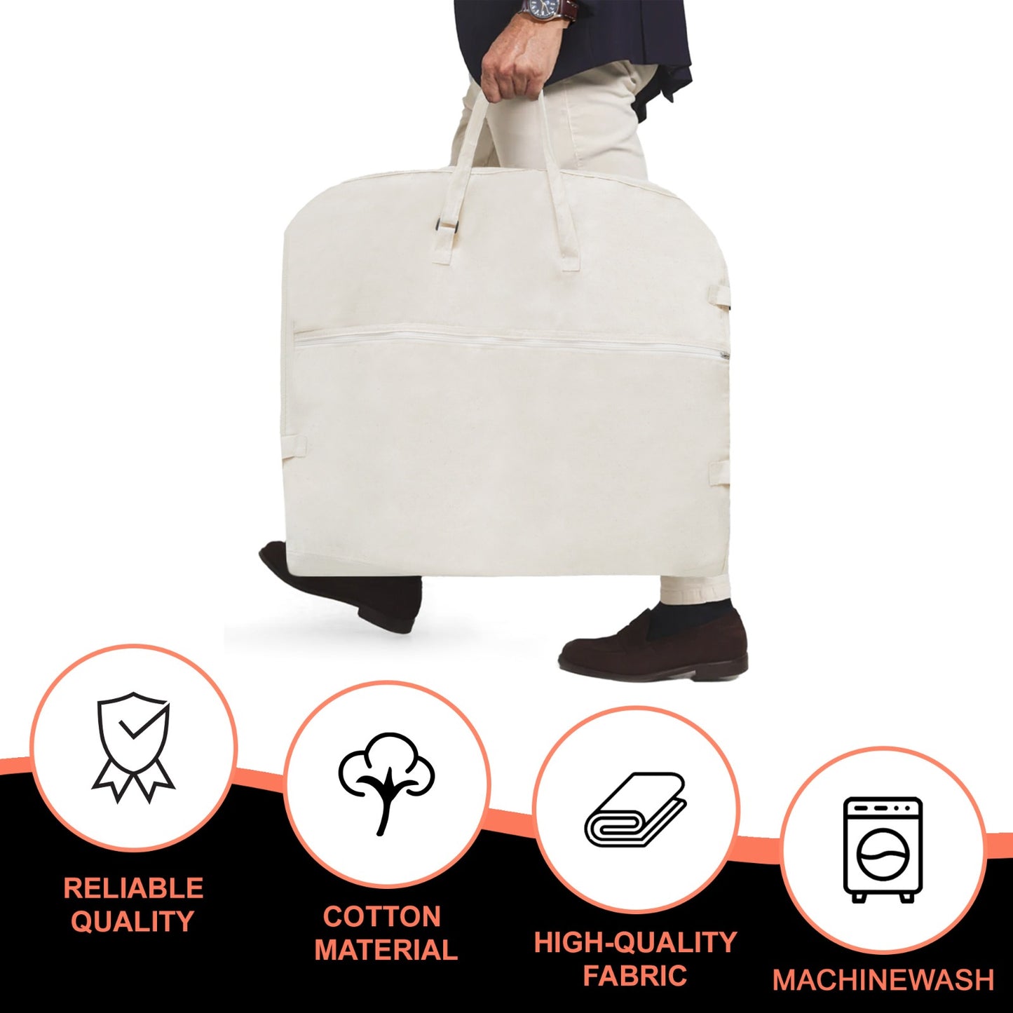 42" x 24" x 4" Premium garment bags: Protect your clothes in style.