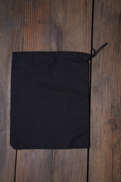 5x7 Inches Reusable Eco-Friendly Cotton Single Drawstring Bags Black Color