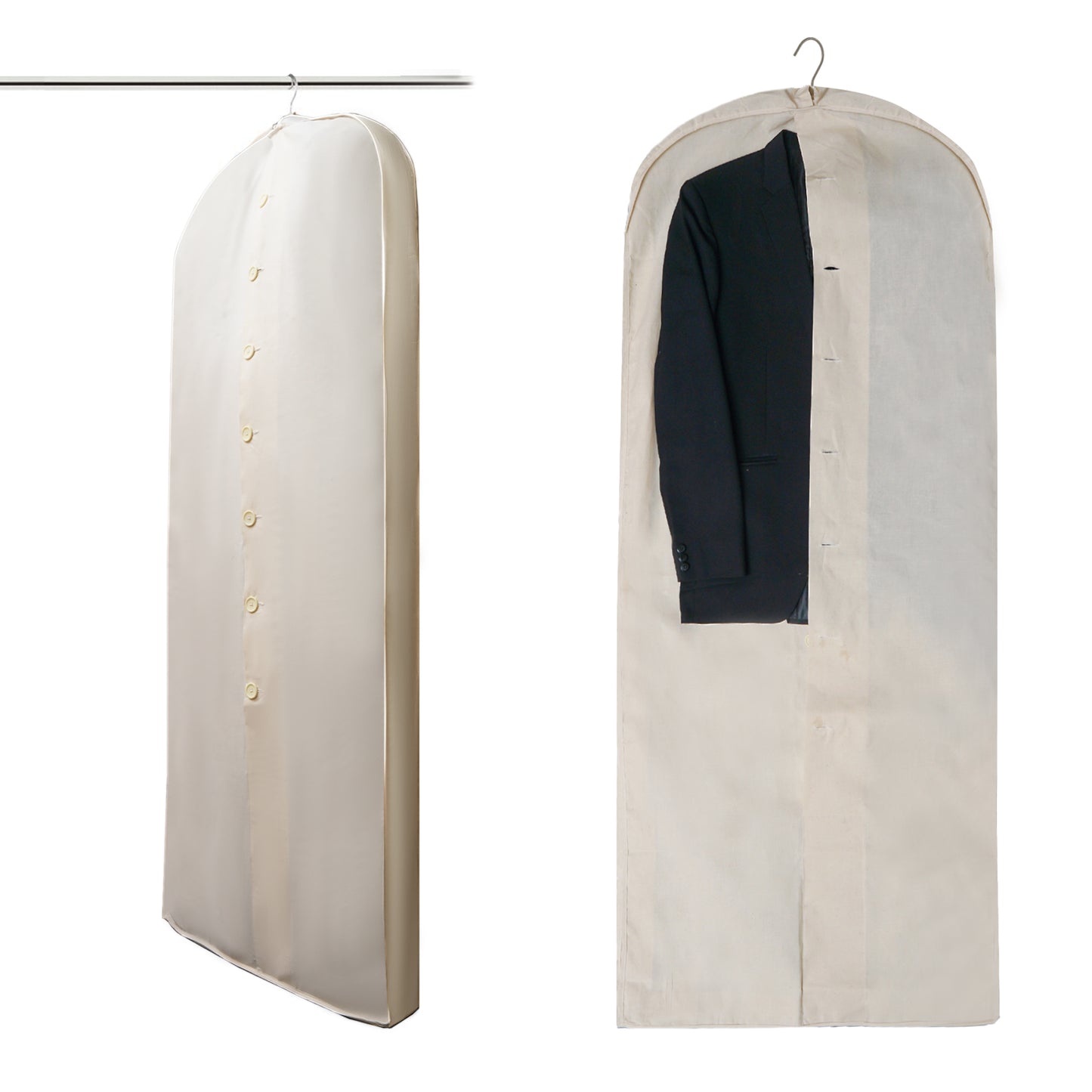 62" x 24" x 4" Premium garment bags: Protect your clothes in style.