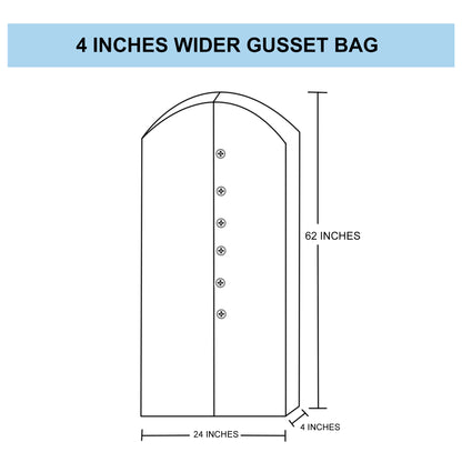 62" x 24" x 4" Premium garment bags: Protect your clothes in style.