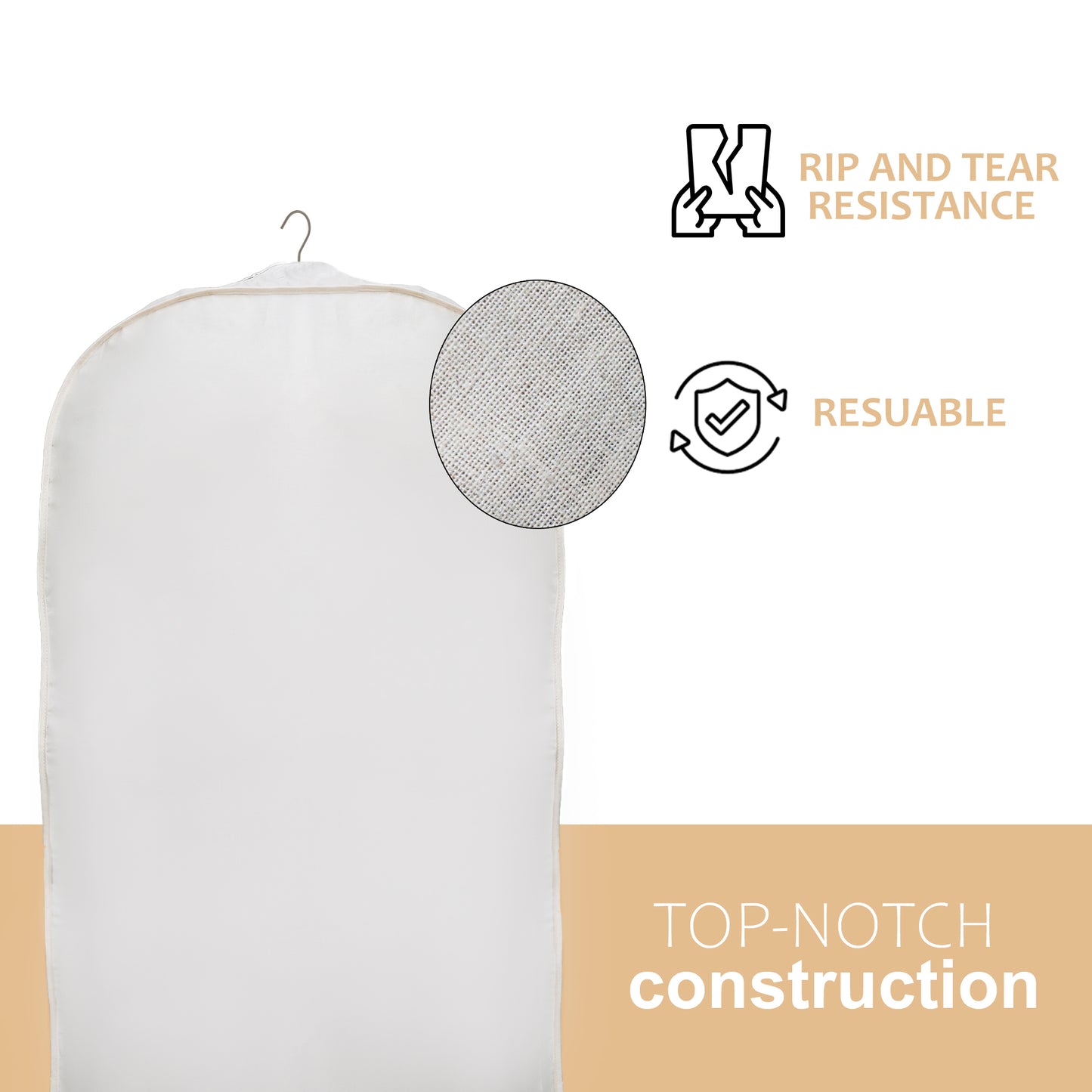 42" x 24" x 4" Premium garment bags: Protect your clothes in style.