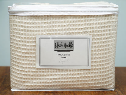 Cotton Thermal Blanket Waffle weave 3D design