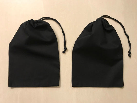 4x6 Inches Reusable Eco-Friendly Cotton Single Drawstring Bags Black Color