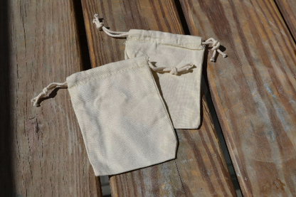 6x8 Inches Reusable Eco-Friendly Double Drawstring Cotton CANVAS Bags Natural Color