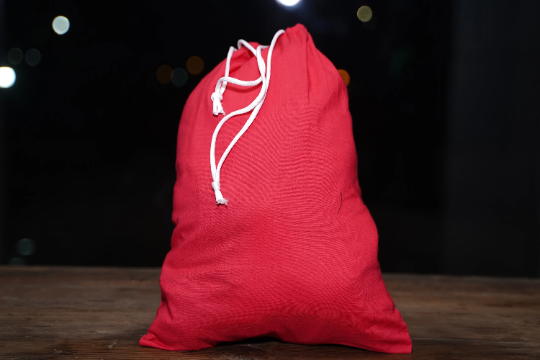 3x5 Inches Reusable Eco-Friendly Cotton Double Drawstring Bags Red Color