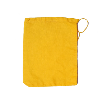 3x4 Inches Reusable Eco-Friendly Cotton Single Drawstring Bags Yellow Color